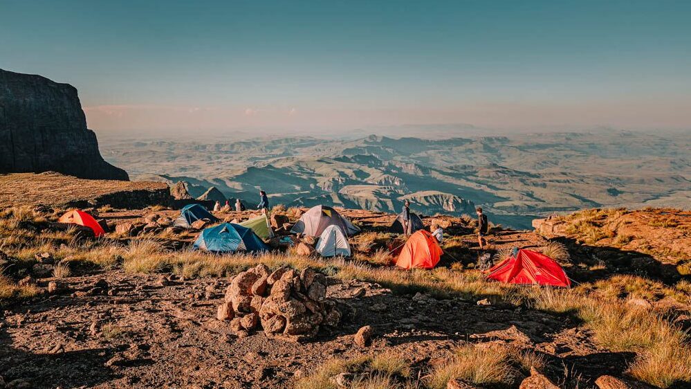 camping on top of tugela falls