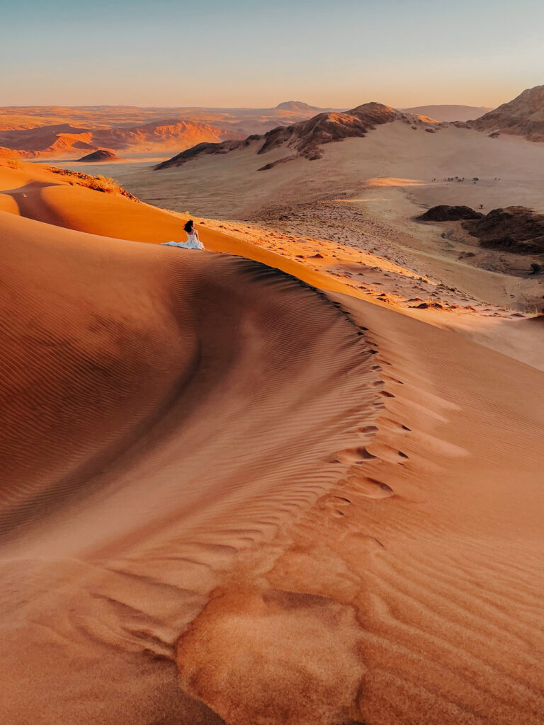 desert sunset in sossusvlei, namibia | wander to here